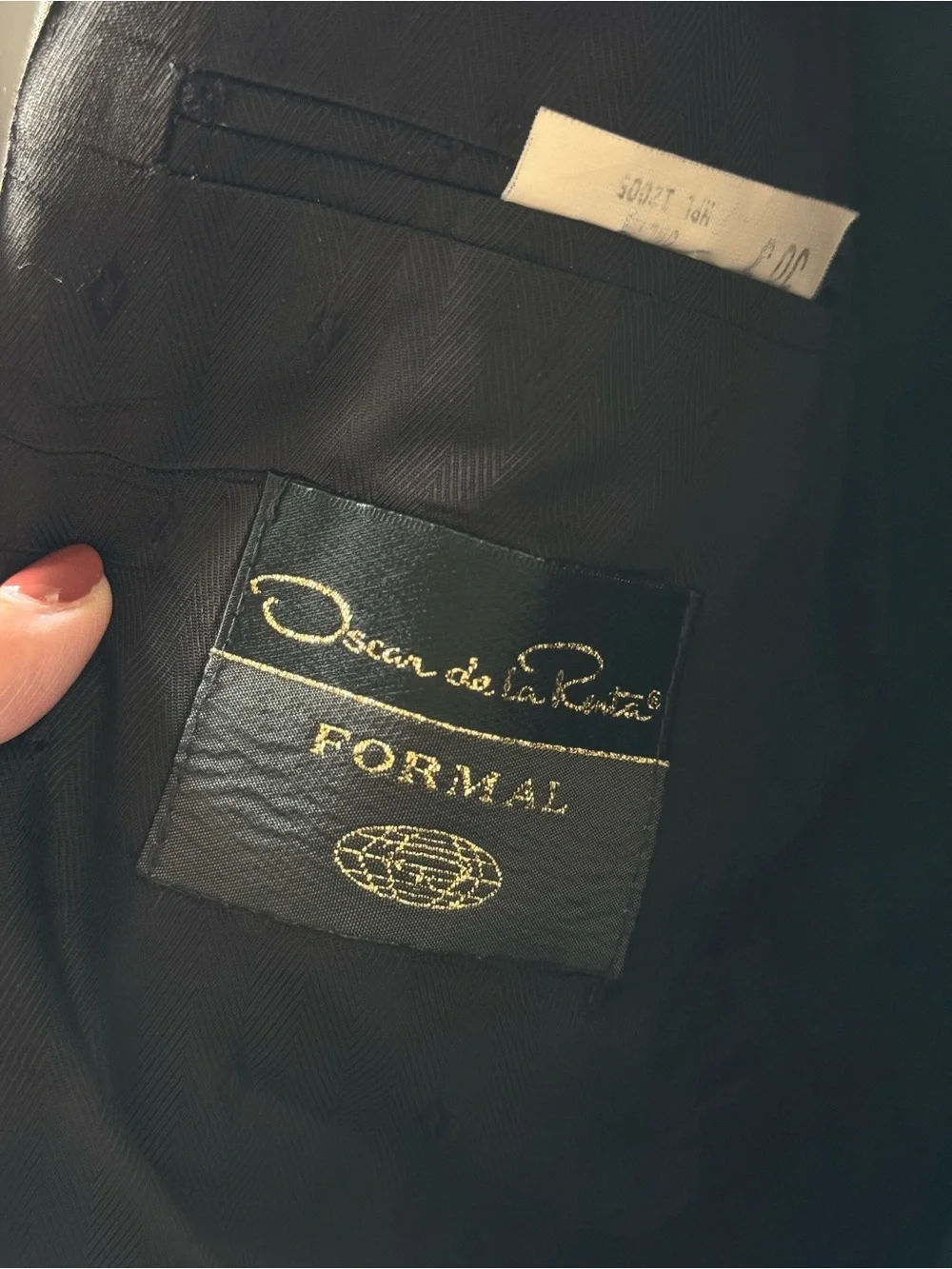 Oscar de la Renta Vintage Men’s Black Tuxedo Jacket 38S Satin Peak Lapel
